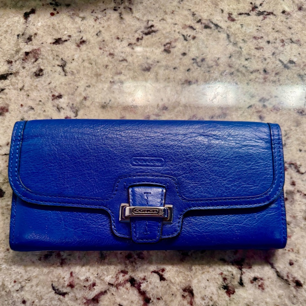 Coach Blue Leather Wallet